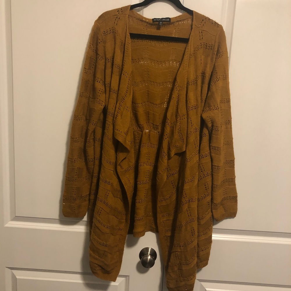 Mustard Open Front Cardigan